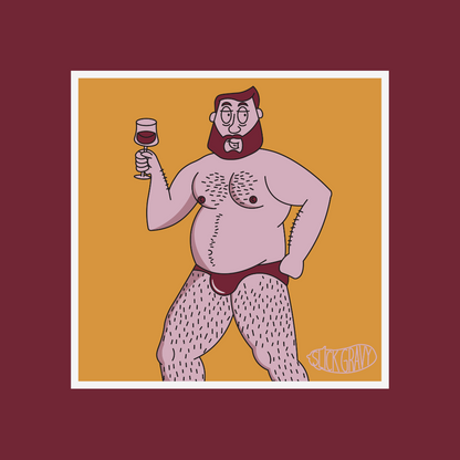 Red Wine Bear [12" Square Print]