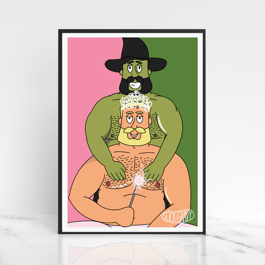 Gay Wicked, Glinda and Elphaba Hug [A3 Print]