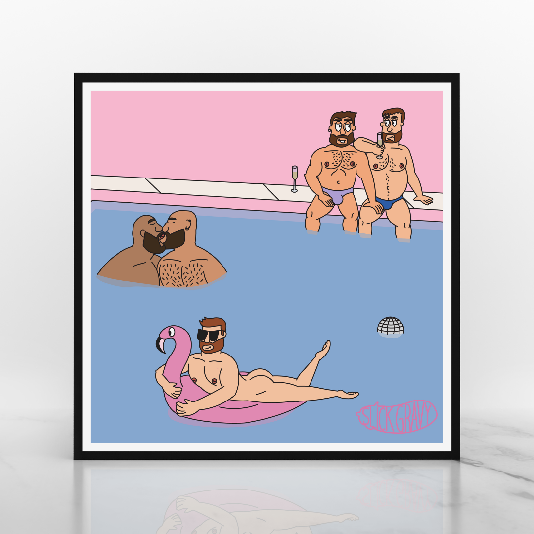 Pink Pool Party: Flamingo [12" Square Print]