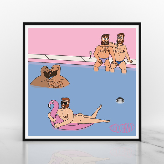 Pink Pool Party: Flamingo [12" Square Print]
