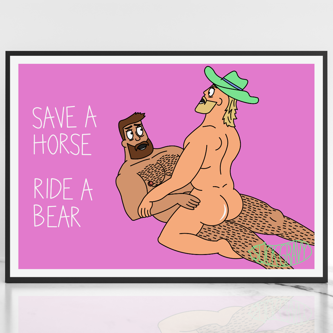 Ride A Bear [A3 Print]