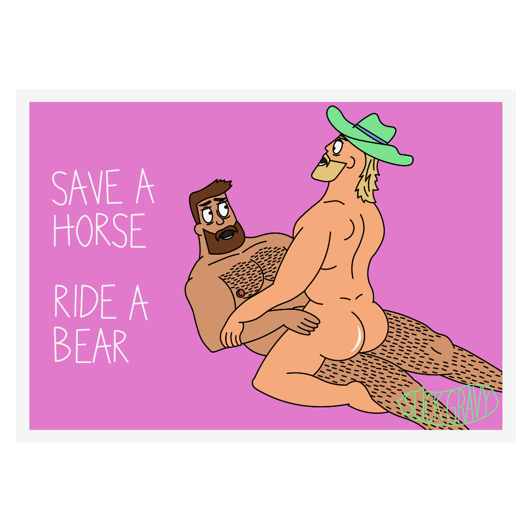 Ride A Bear [A3 Print]
