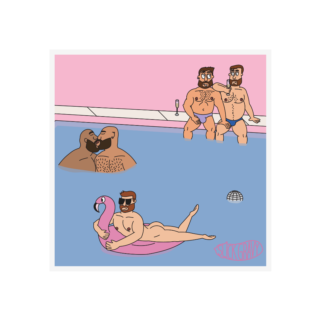 Pink Pool Party: Flamingo [12" Square Print]
