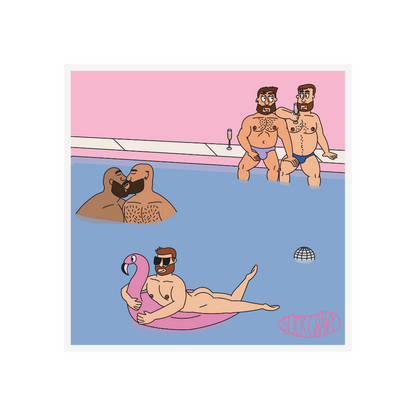 Pink Pool Party: Flamingo [12" Square Print]