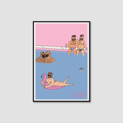 Pink Pool Party, Flamingo [Print]