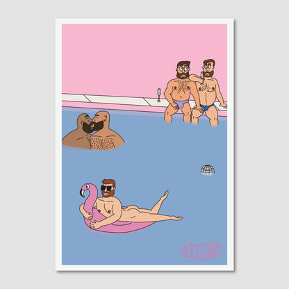 Pink Pool Party, Flamingo [Print]